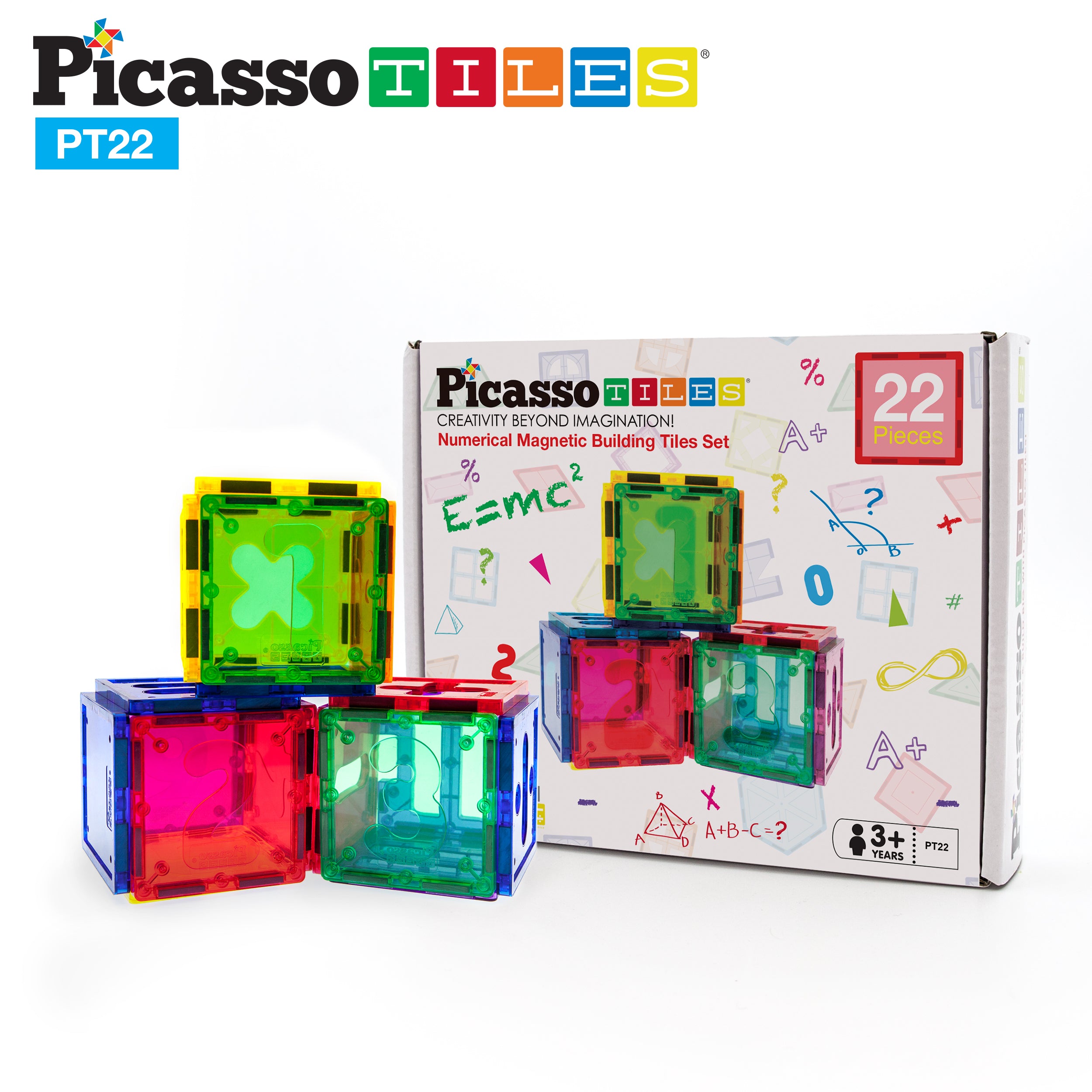 Magnetic Number Tiles Math Set (22pc) PT22 | PicassoTiles