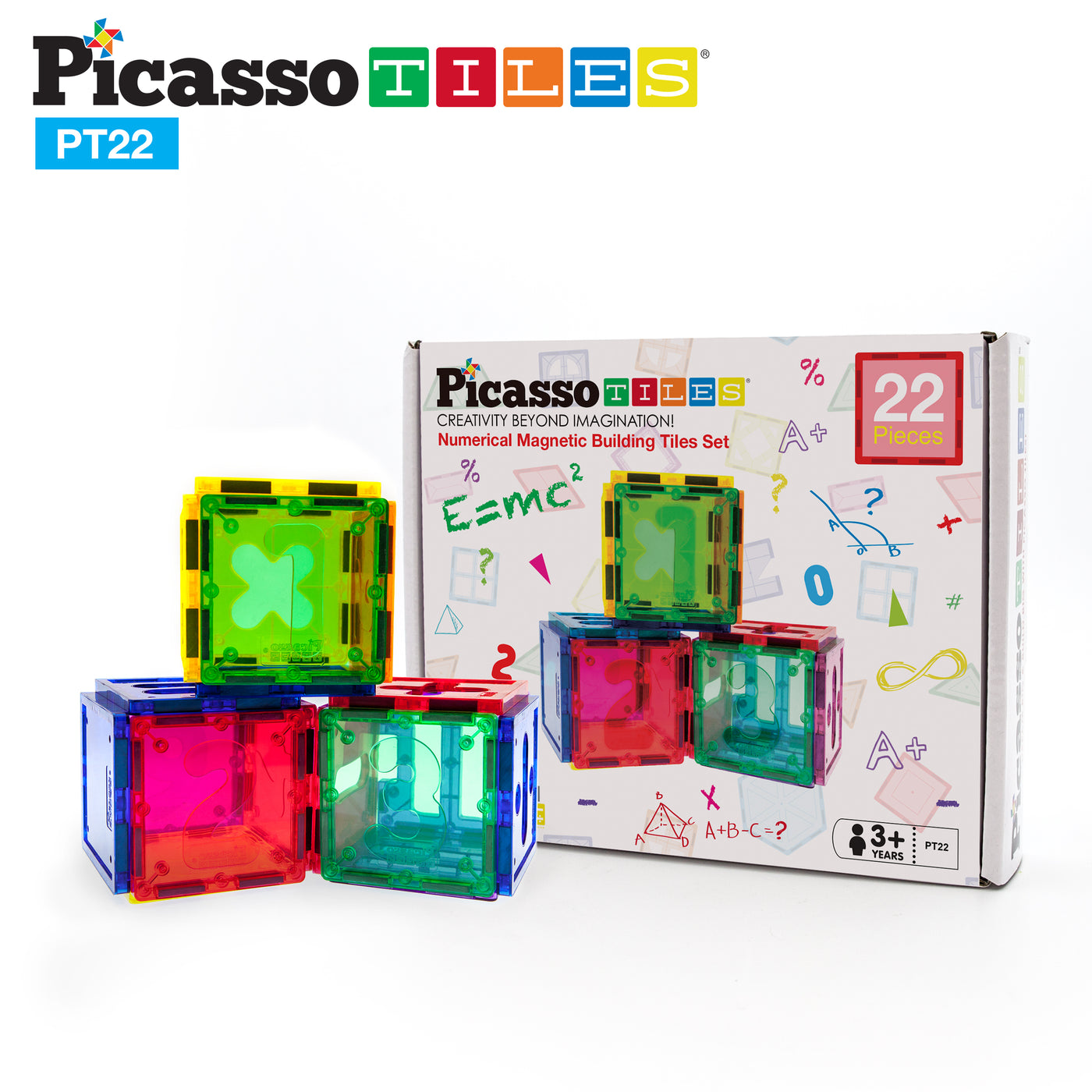 PicassoTiles Magnetic Building Block Numbers Math Set