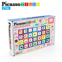 PicassoTiles Magnetic Tiles Card Insert Set - 56 Pieces
