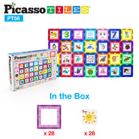 PicassoTiles Magnetic Tiles Card Insert Set - 56 Pieces