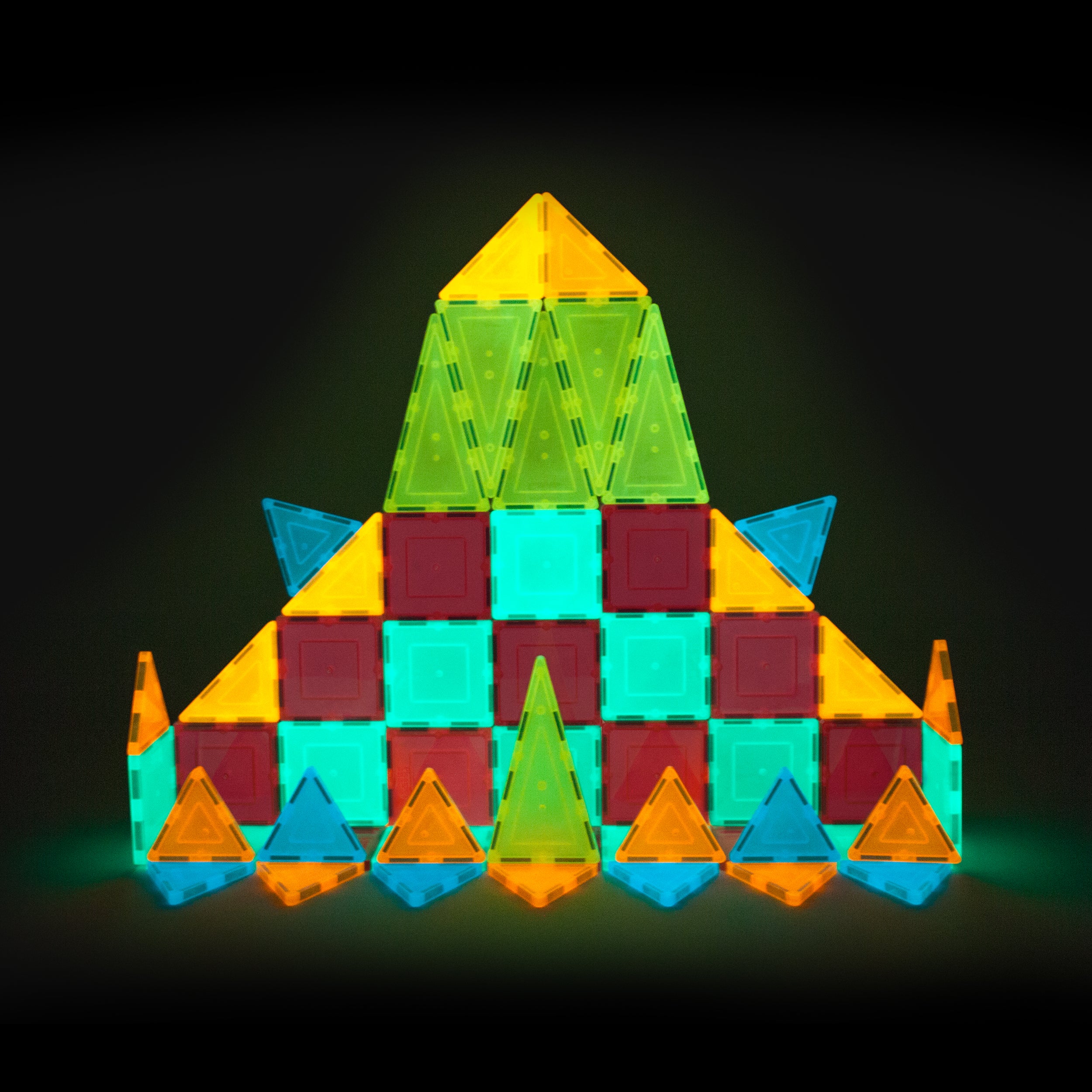 Glow in the Dark Magnetic Tiles Set 60pc | PicassoTiles · PicassoTiles