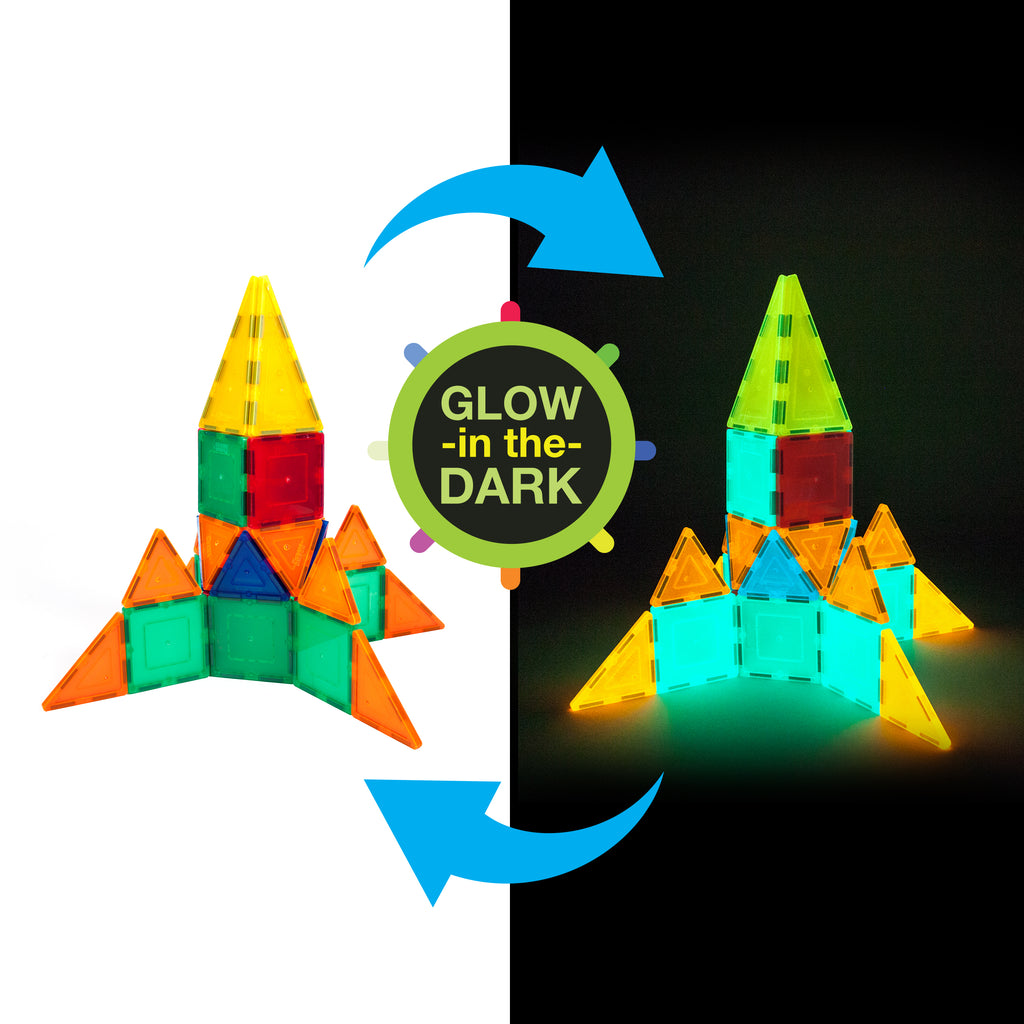 PicassoTiles Magnetic Glow in the Dark Toy Set