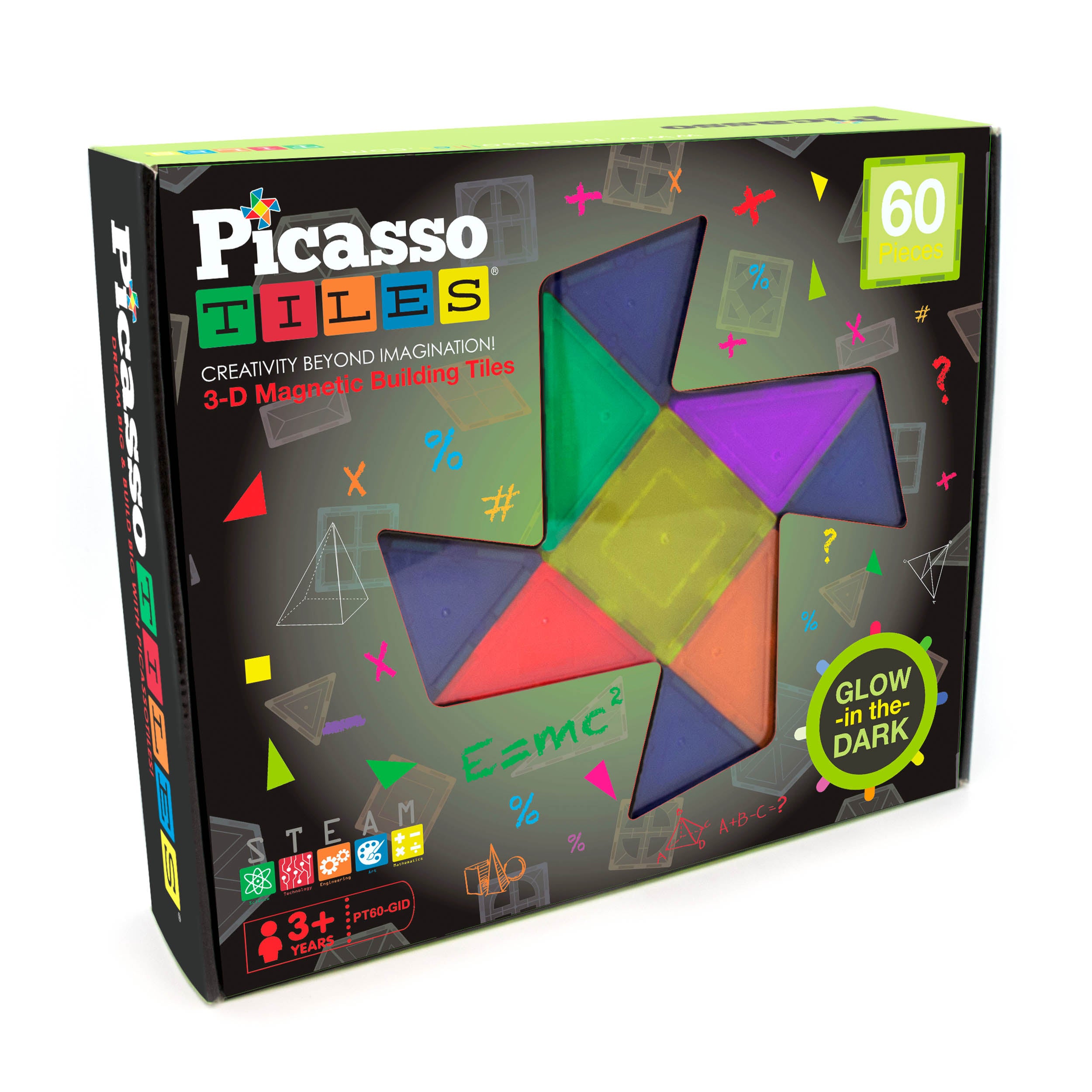 PicassoTiles Glow-in-the-Dark Magnetic Tiles