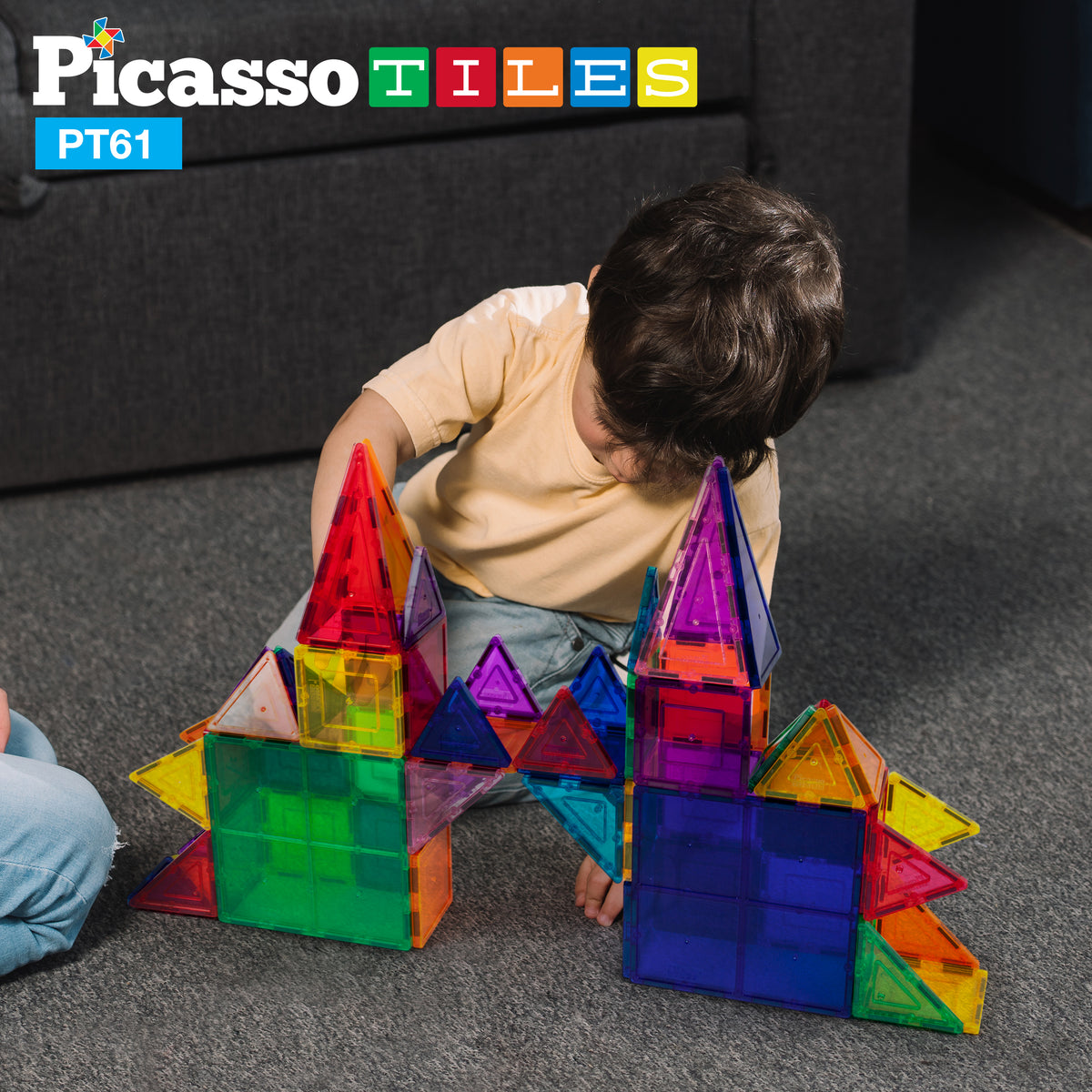PicassoTiles Magnetic Tile Classic 61pc Building Set · PicassoTiles