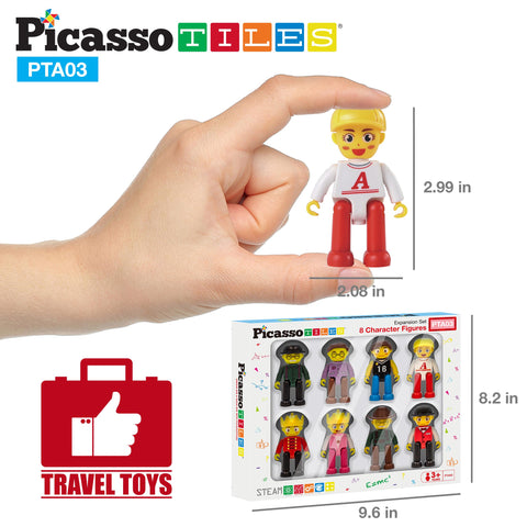 PicassoTiles 8pc Character Action Figure Set