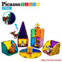 PicassoTiles Animal Character Magnetic Tile Toy Set