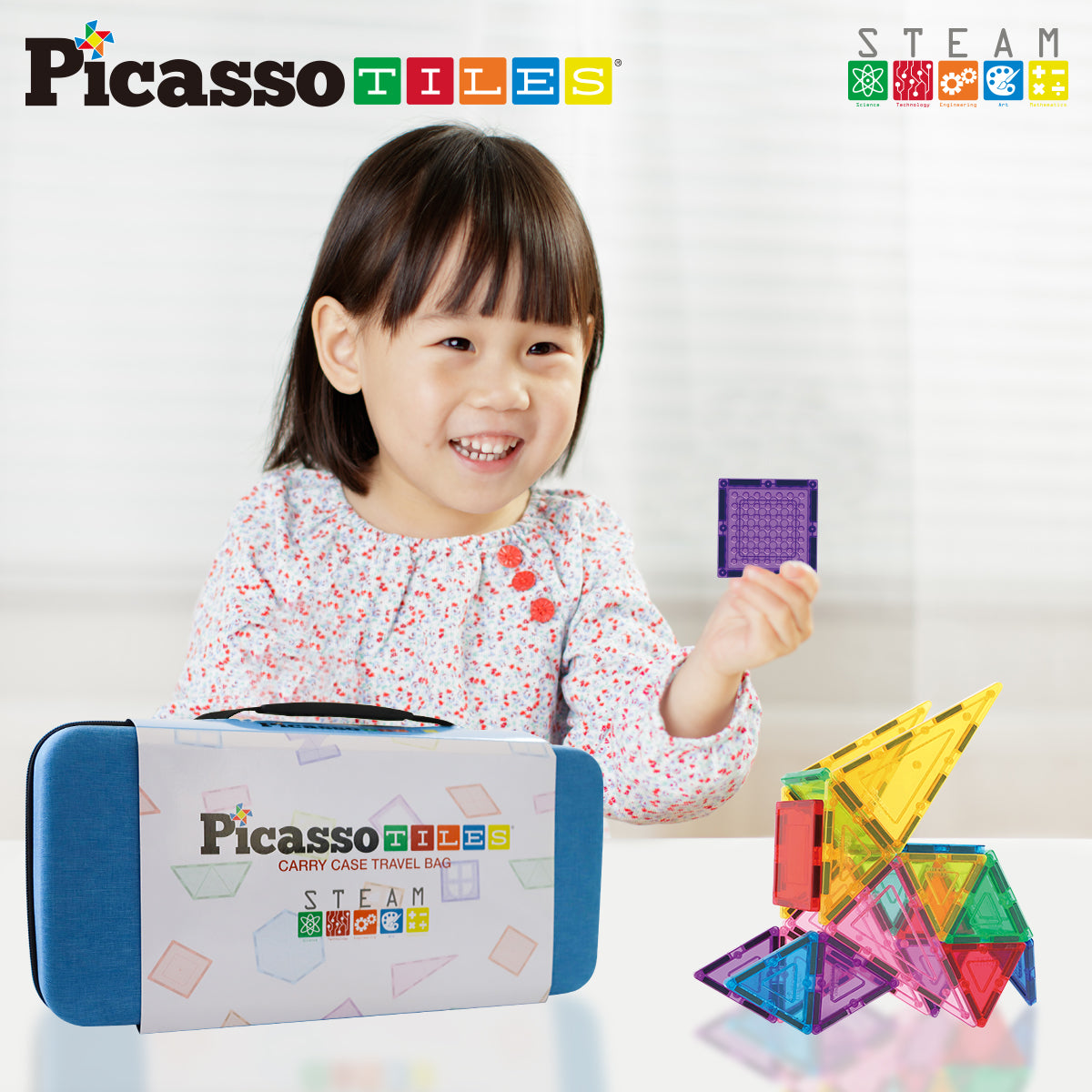 PicassoTiles Magnetic Tiles Storage Water Resistant Toy Case PicassoTiles