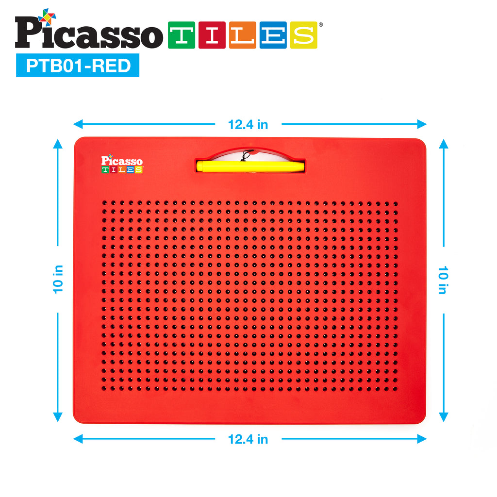 PicassoTiles Large Magnetic Drawing Board (Red)