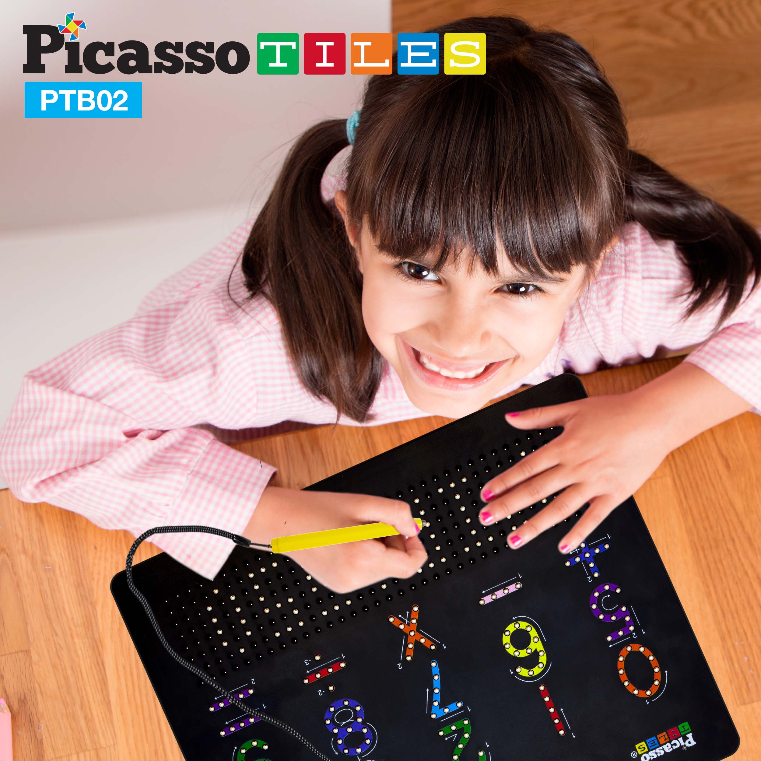 PicassoTiles Double Sided 12"x10" Letters and Numbers Drawing