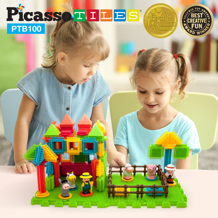 PicassoTiles Soft Building Blocks Hedgehog Farm Set