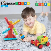 PicassoTiles BrickLock 4 Piece Family Character People Figure Building Set