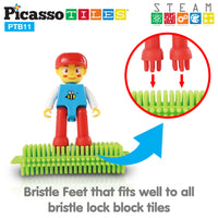 PicassoTiles BrickLock 4 Piece Family Character People Figure Building Set