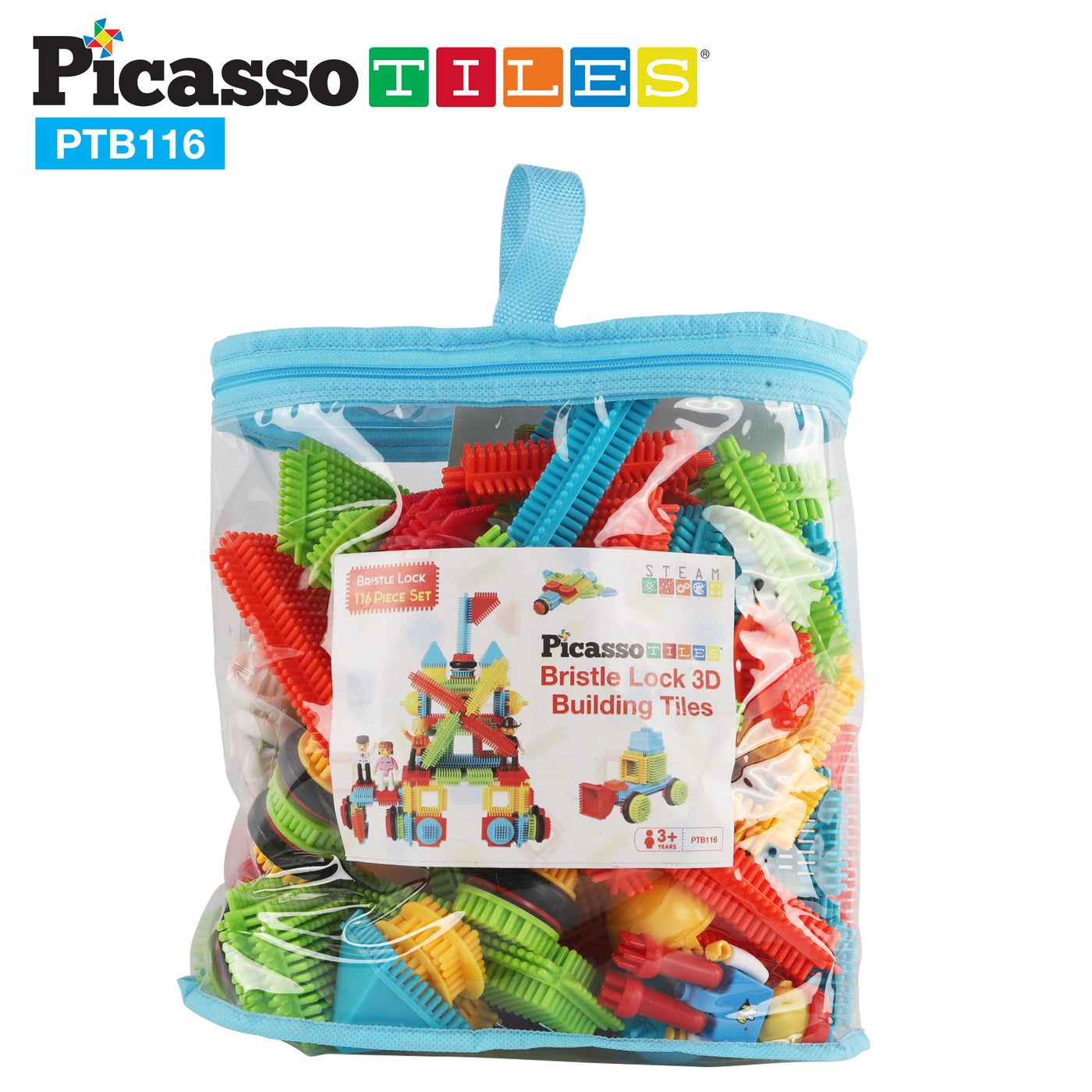 PicassoTiles 116pc Hedgehog Building Block Building Set