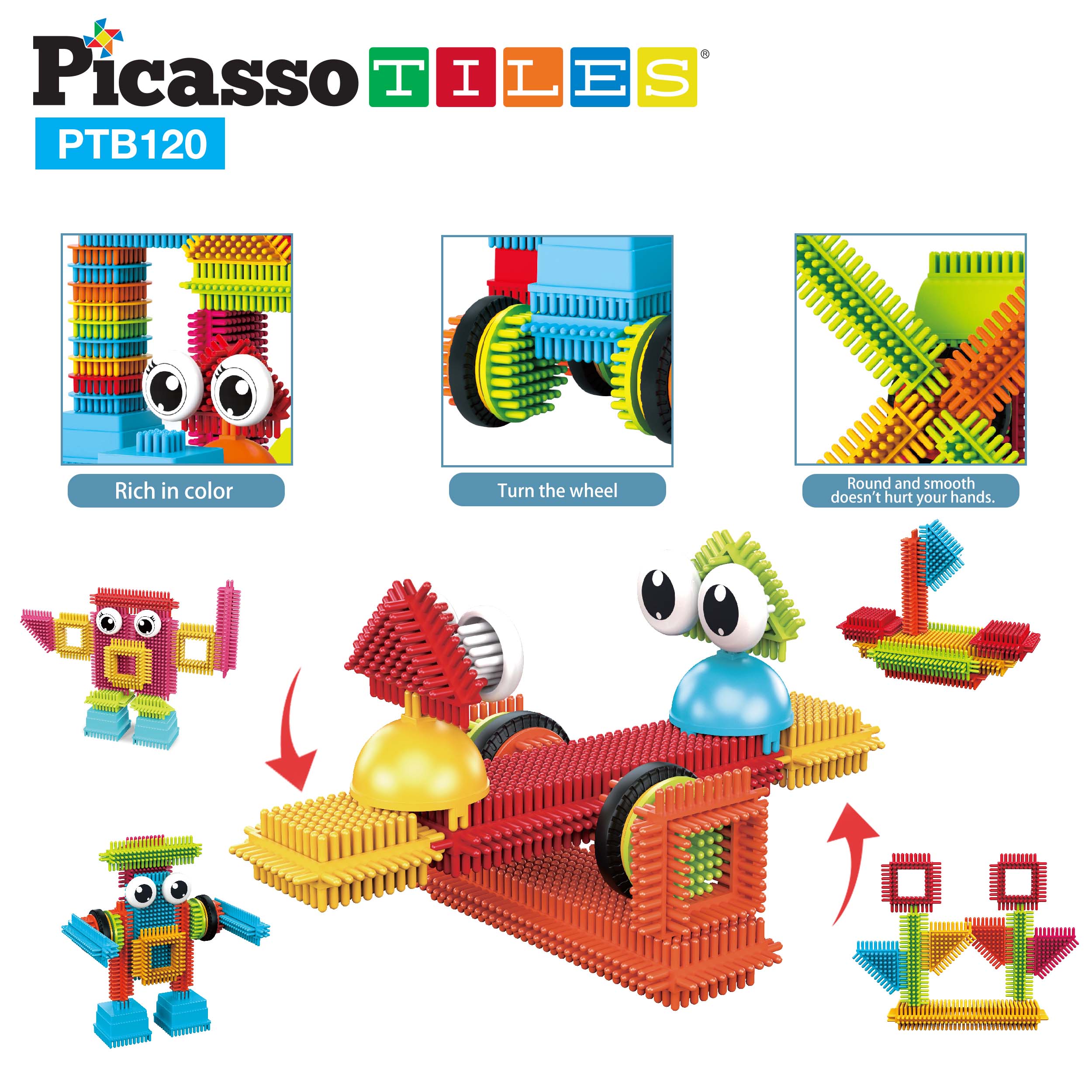 PicassoTiles 120 Piece HedgeHog Blocks · PicassoTiles