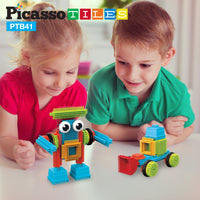 PicassoTiles 41 Piece Hedgehog Building Blocks Set with Idea Booklet