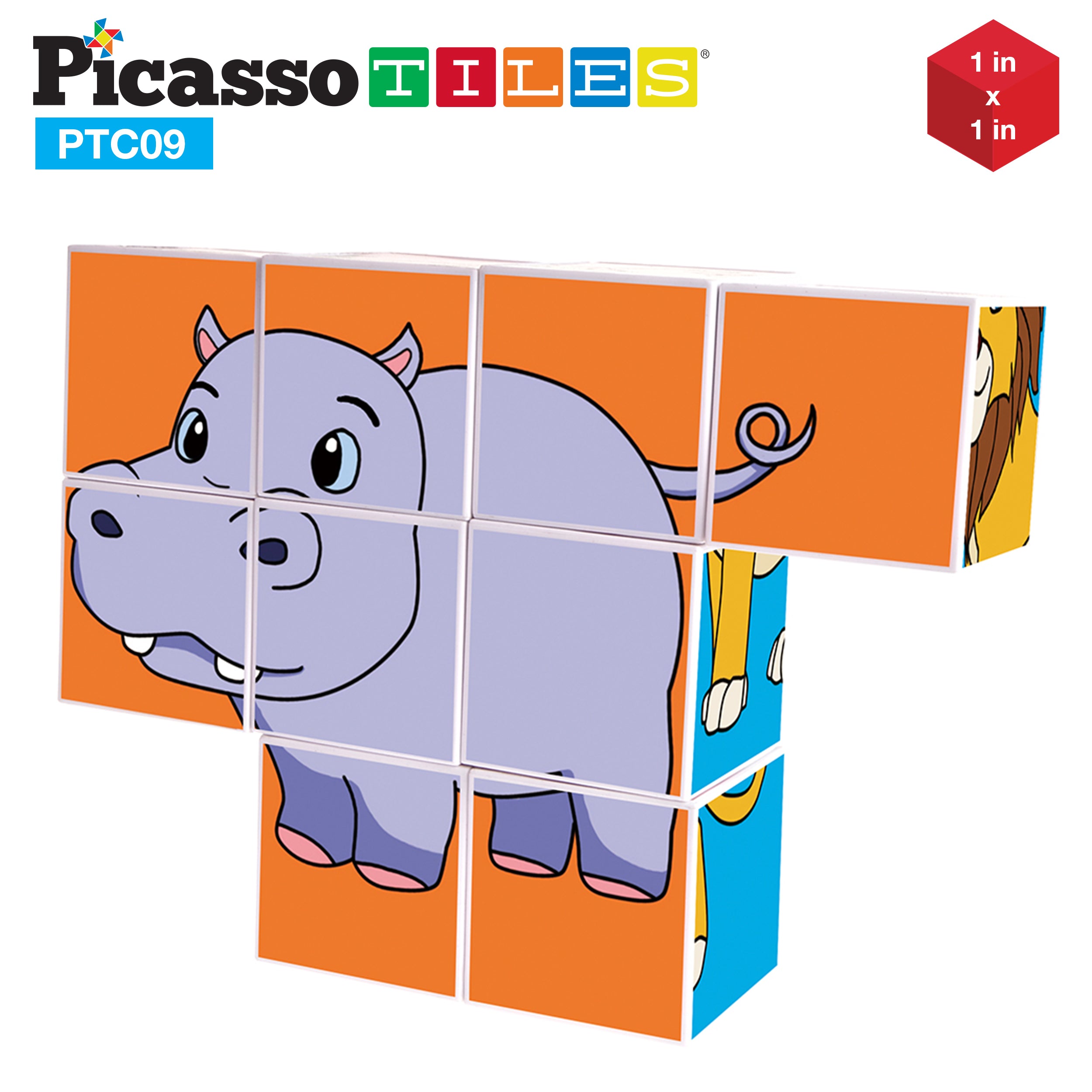 PicassoTiles 9 Piece Magnetic Magic Puzzle Cube Set