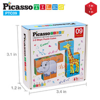 PicassoTiles 9 Piece Magnetic Magic Puzzle Cube Set