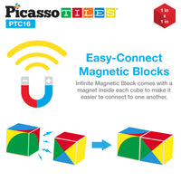 PicassoTiles Infinite Magnetic Puzzle Magic Pixy Cube Game Set