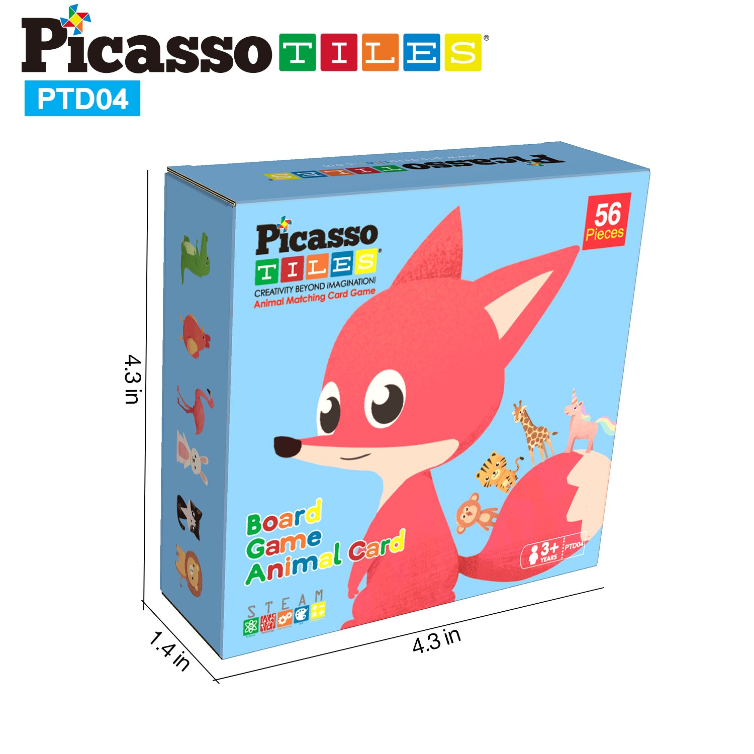 PicassoTiles 56pcs Animal Speed Matching Game