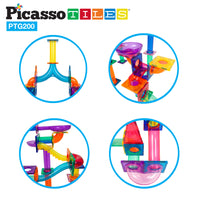 Marble Run Magnet Tile Tracks with LED Marbles