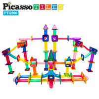 Marble Run Magnet Tile Tracks with LED Marbles