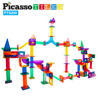 Marble Run Magnet Tile Tracks with LED Marbles