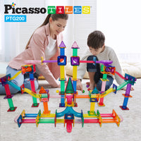 Marble Run Magnet Tile Tracks with LED Marbles