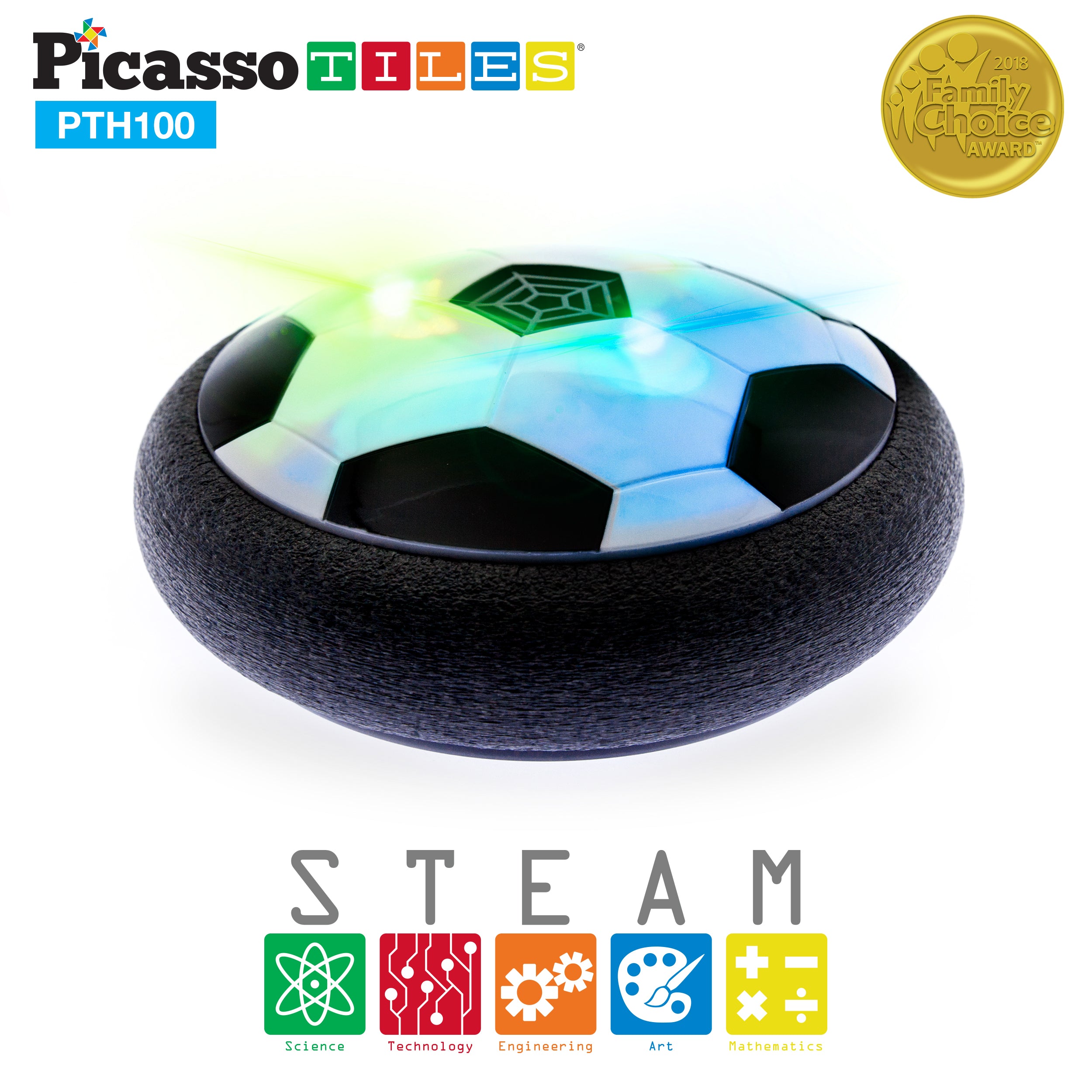 PicassoTiles Soccer Hoverball Air Hockey Electric Power Airlifted Hover Ball
