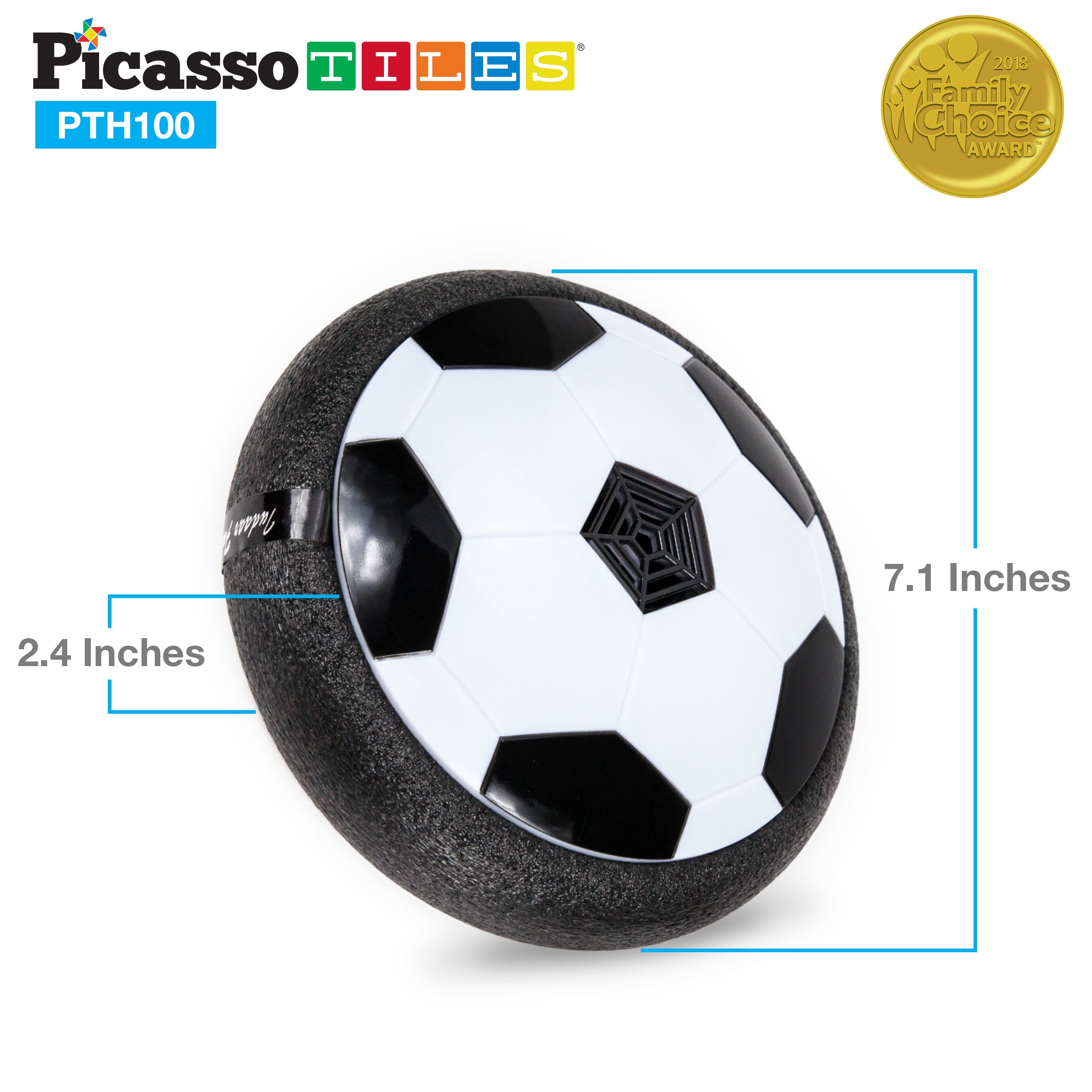 PicassoTiles Hover Soccer Ball with Protective Bumper Foam