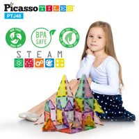 PicassoTiles Glitter Magnetic Tiles Building Set