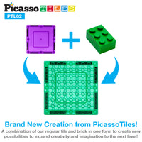 PicassoTiles 12pc Magnet Tile and Brick Block Combo Set