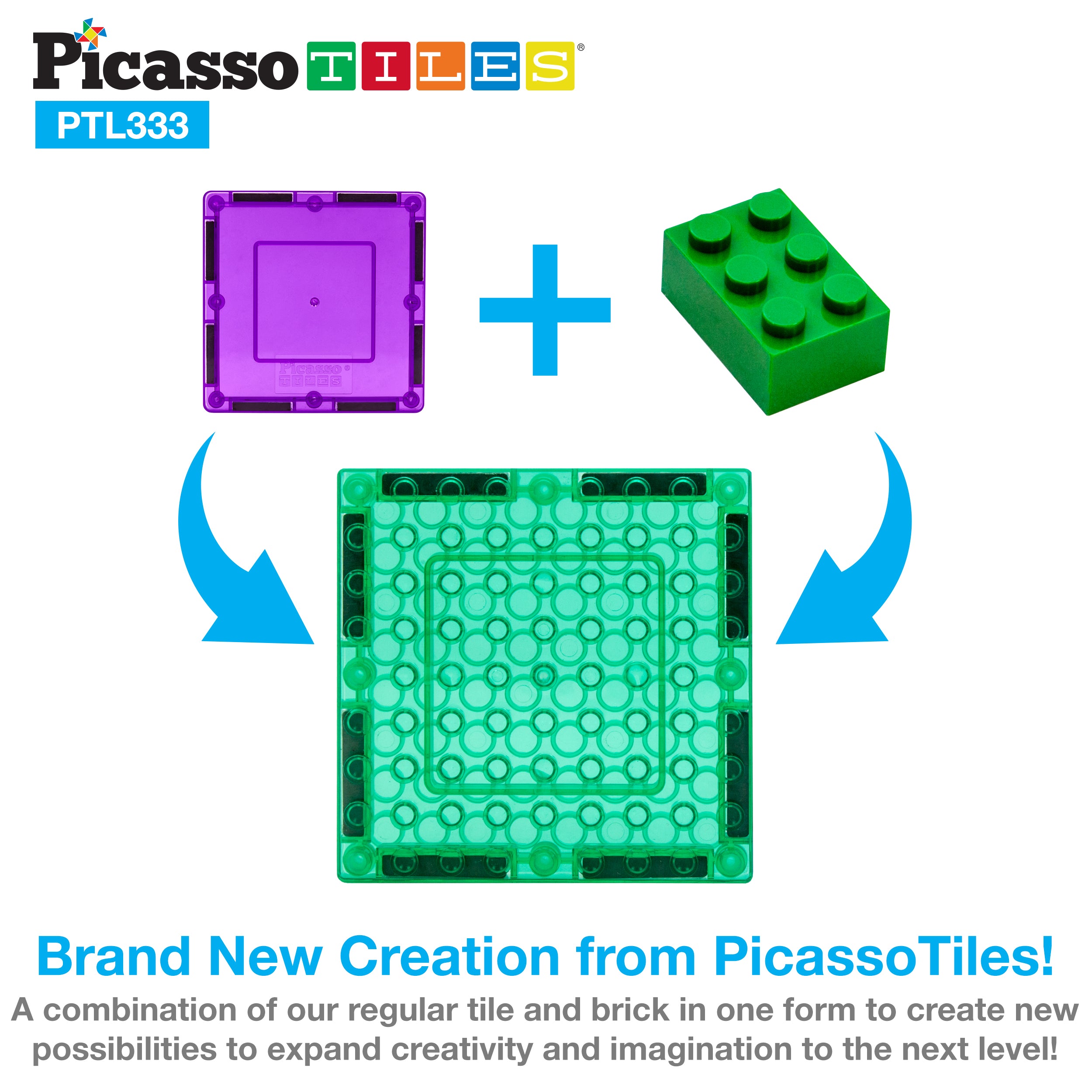 PicassoTiles Tile + Brick Blocks Compatibility Building Set