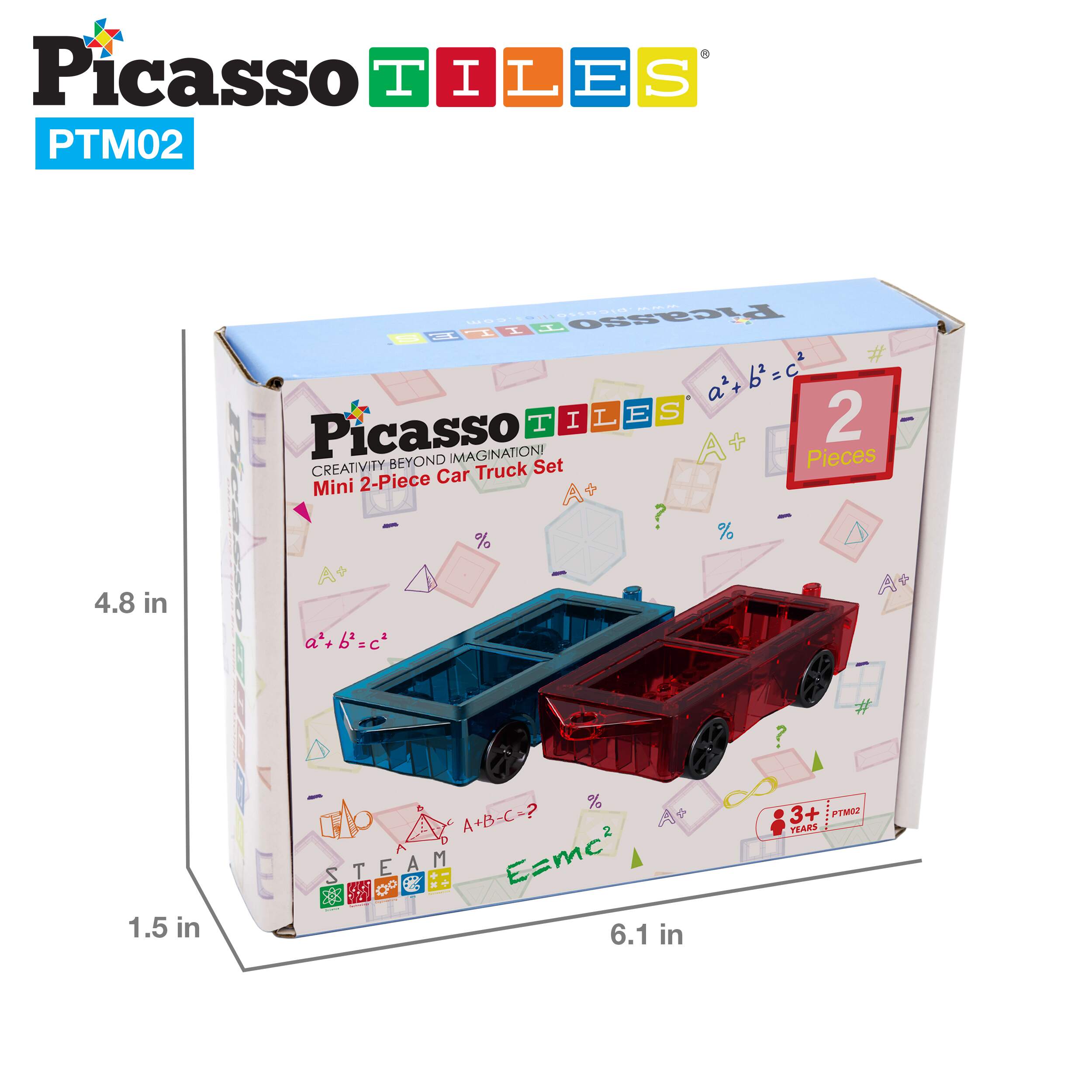 PicassoTiles Mini Car Truck 2pc Set