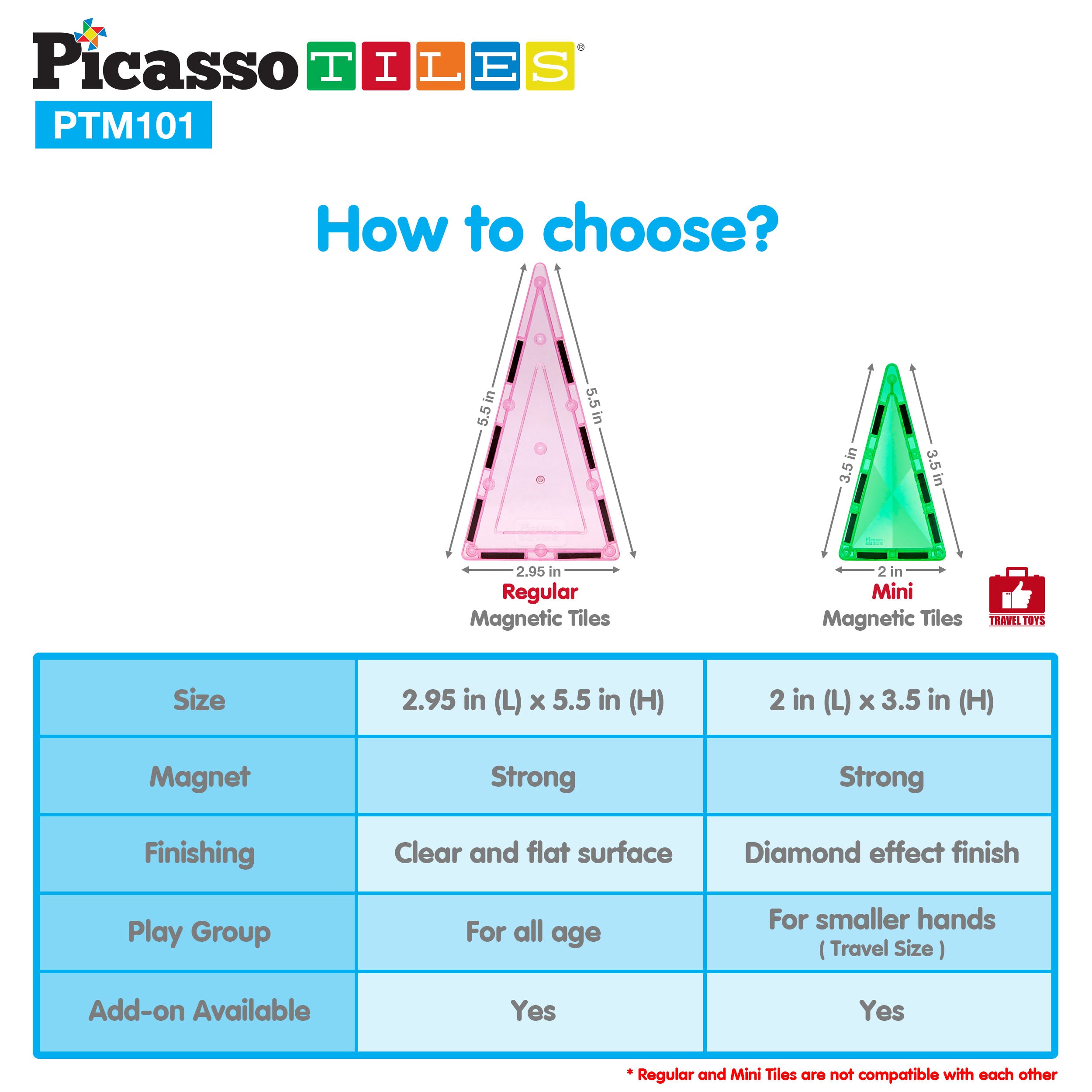 PicassoTiles Mini Diamond 101pc Set