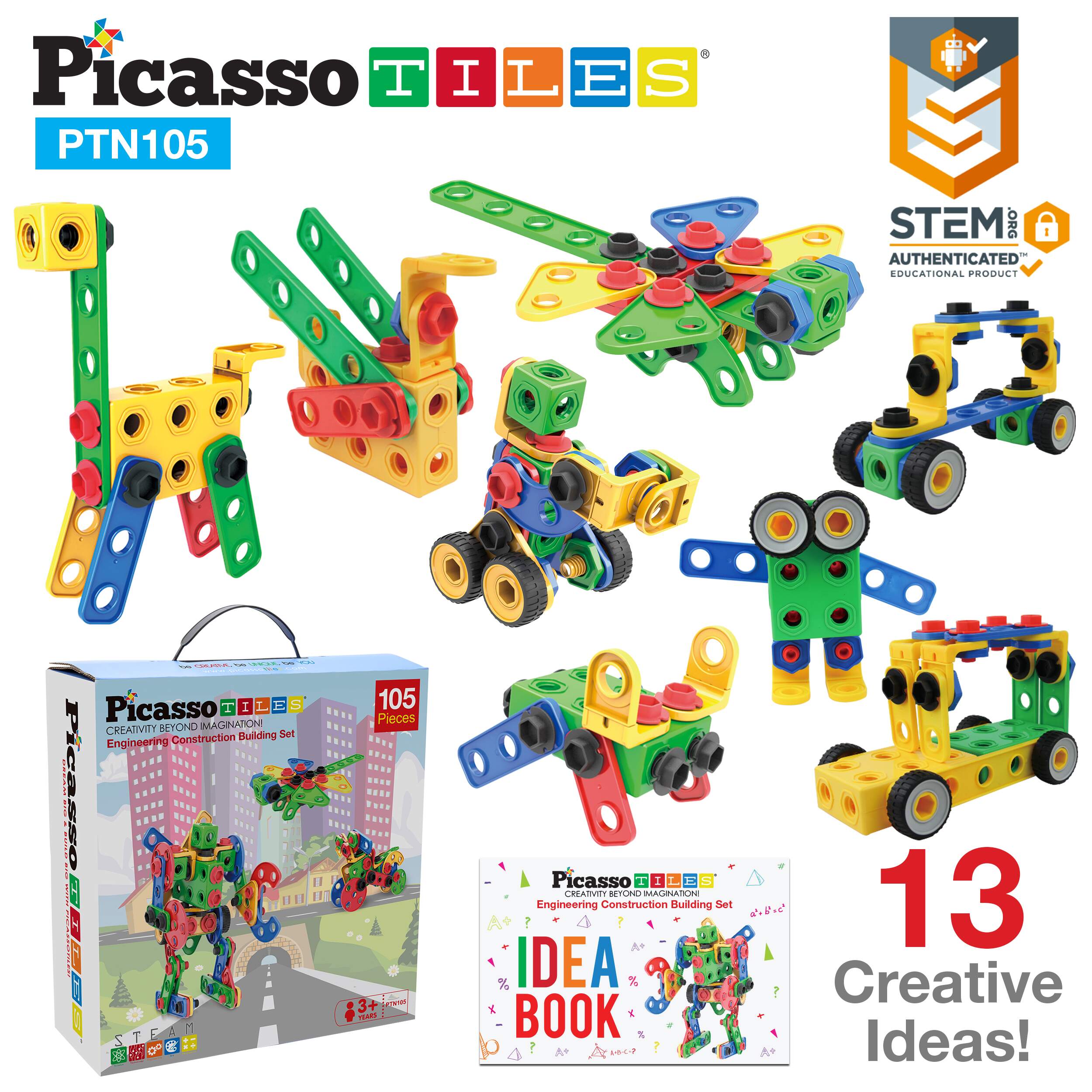PicassoTilesÂ® PTN105 Engineering Construction Set