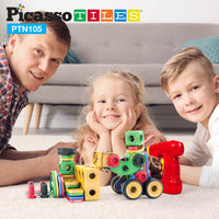 PicassoTiles 105pc Engineering Construction Set with Power Drill