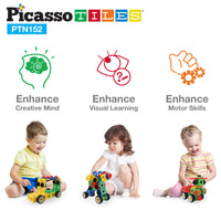PicassoTiles 152pc Engineering Construction Set with Power Drill