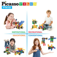 PicassoTiles 152pc Engineering Construction Set with Power Drill