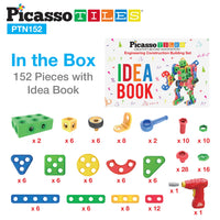 PicassoTiles 152pc Engineering Construction Set with Power Drill