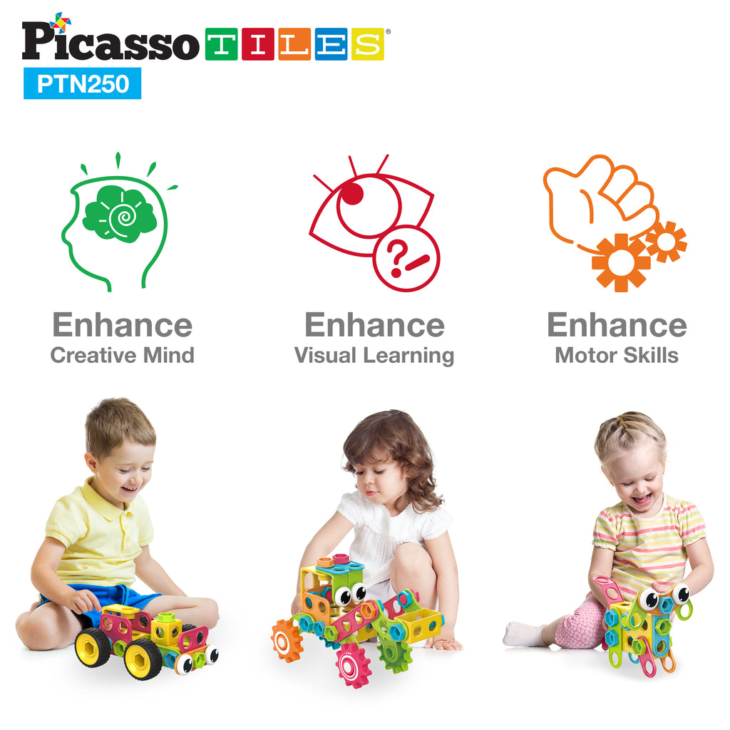 PicassoTiles PTN250 Engineering Construction Set