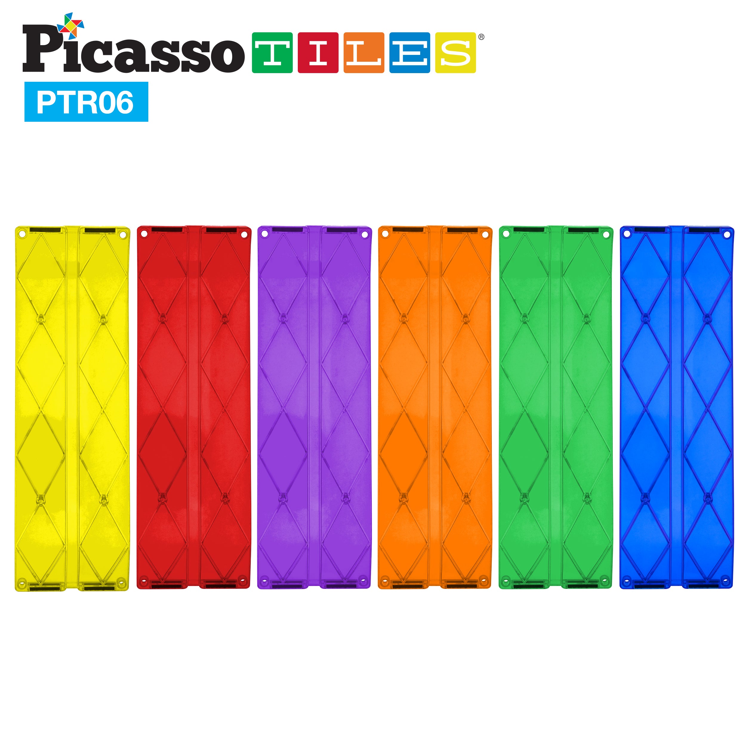 PicassoTiles 6pc Race Track Ramp Magnet Toy Expansion Pack