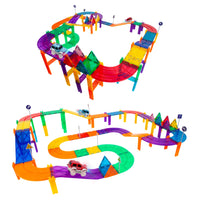 PicassoTiles 81pc Race Track Building Blocks with LED Cars