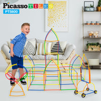 PicassoTiles 600pc Straw Building Set PTS600