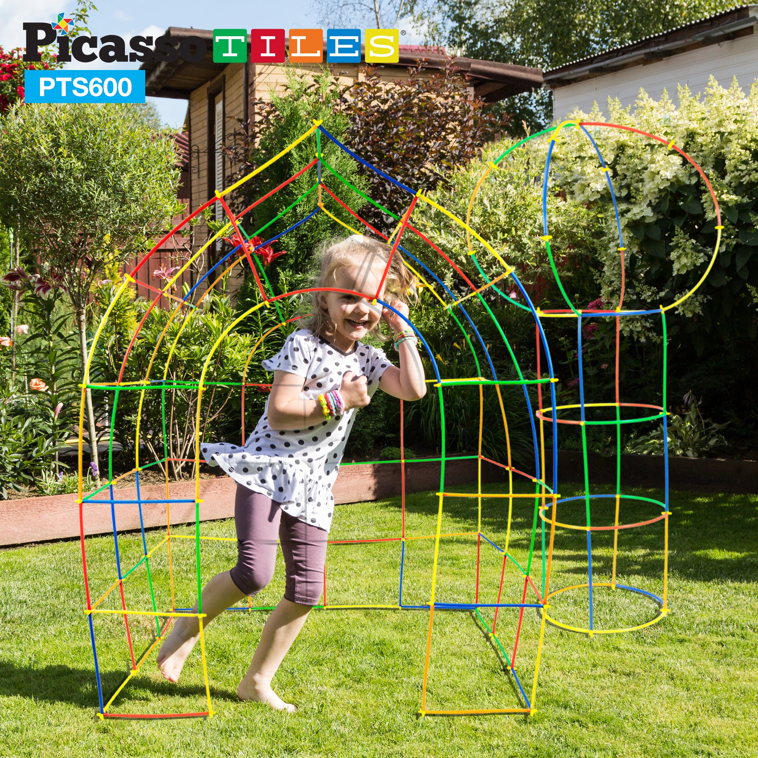 PicassoTiles 600pc Straw Building Set PTS600
