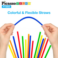 PicassoTiles 600pc Straw Building Set PTS600