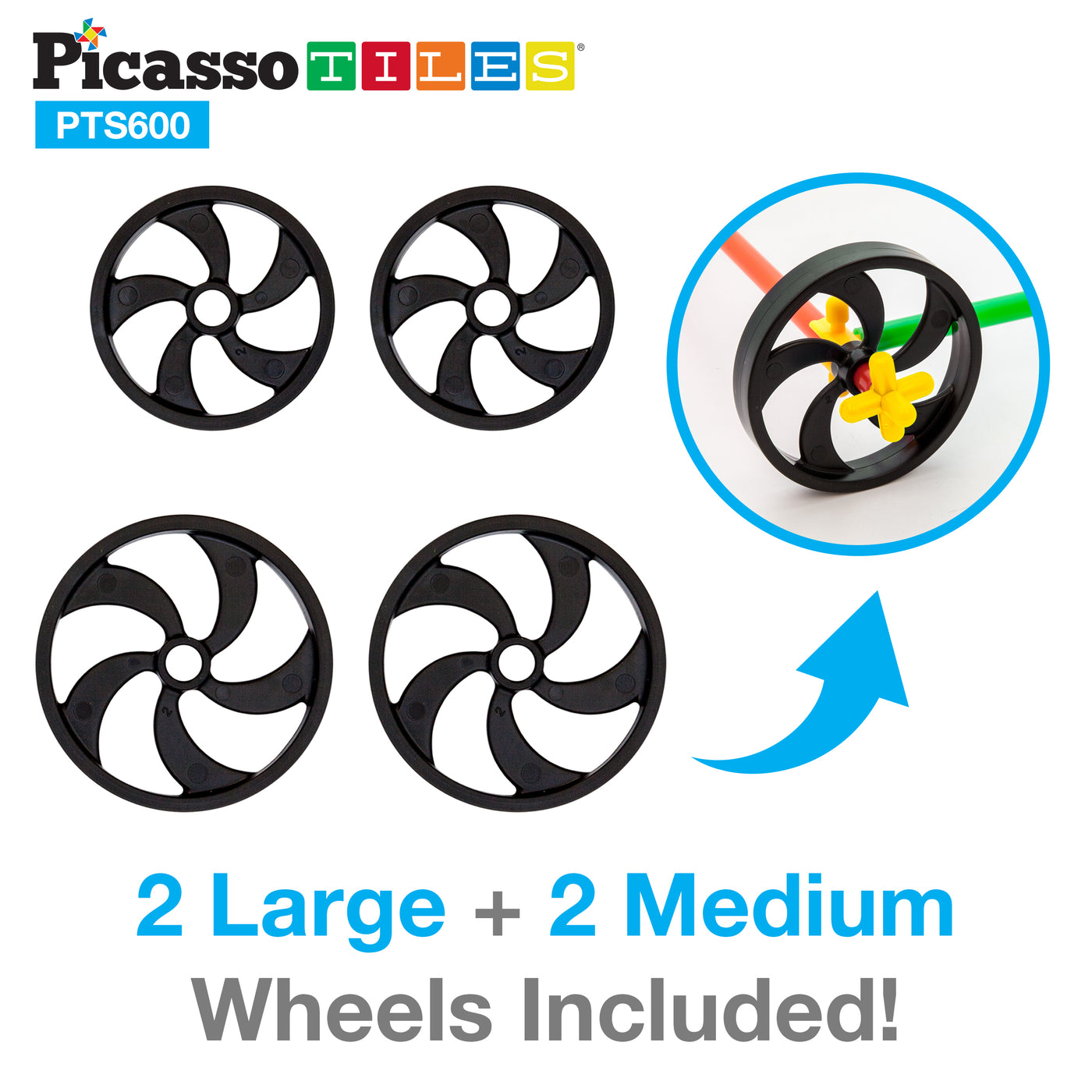 PicassoTiles 600pc Straw Building Set PTS600