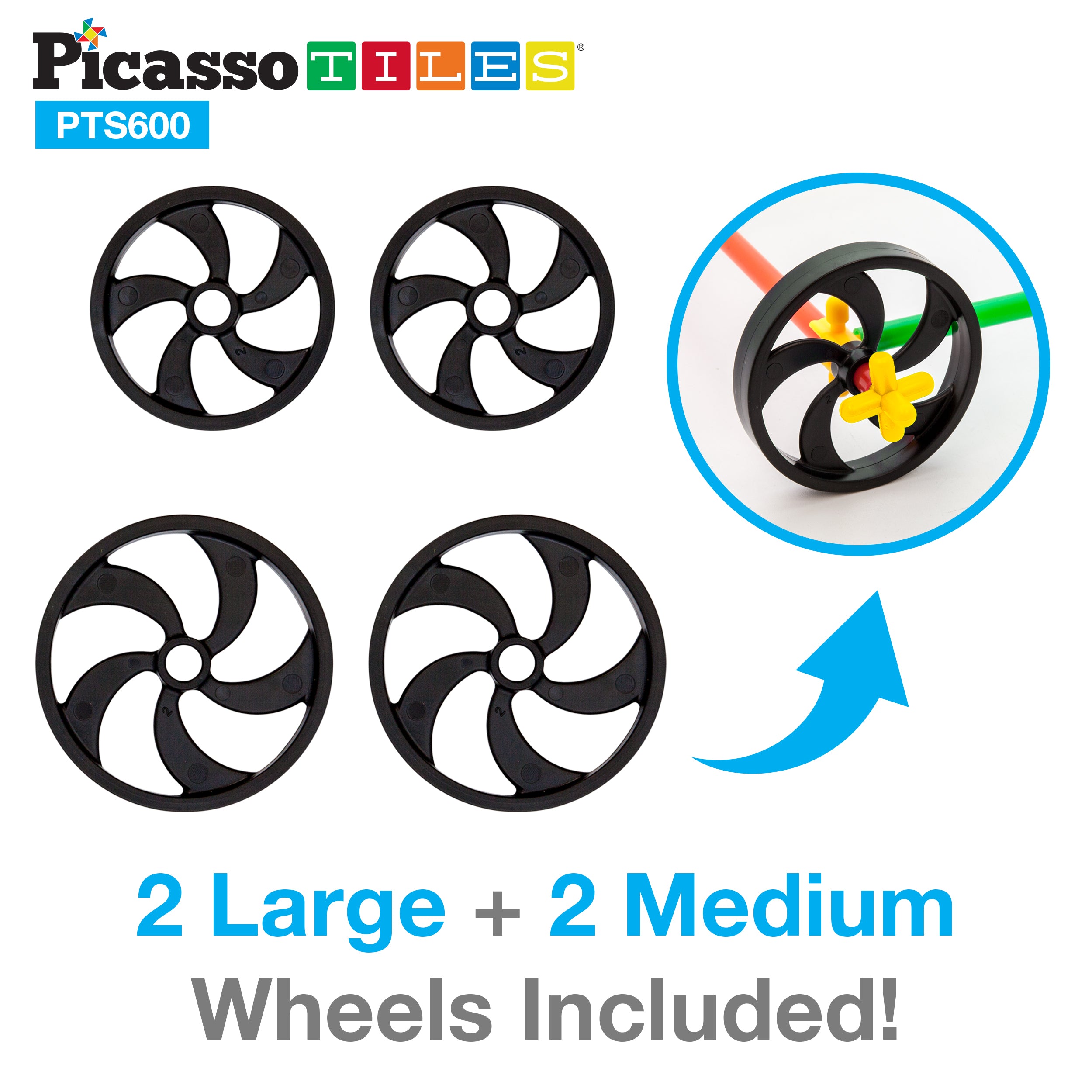 PicassoTiles 600pc Straw Building Set PTS600