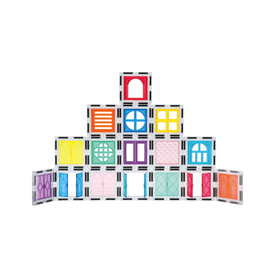 PicassoTiles 40pc Window and Door Magnetic Clip On Toy Set