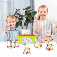 PicassoTiles 50 Piece Magnetic Stick Construction Balls & Rods Set