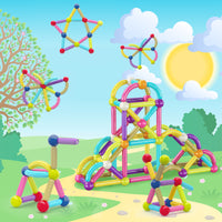 PicassoTiles 50 Piece Magnetic Stick Construction Balls & Rods Set